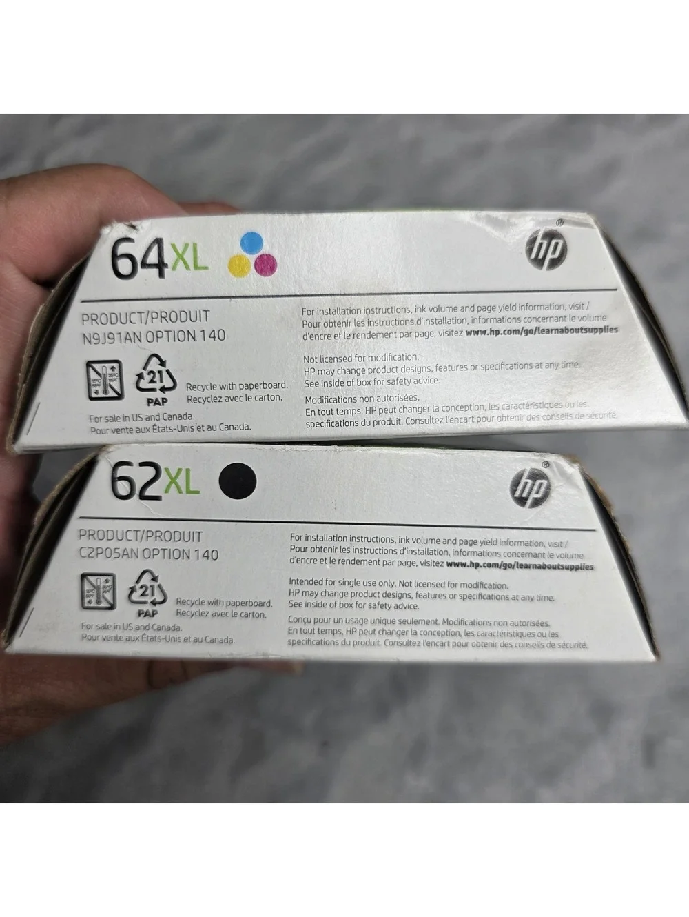HP 2 Pack 64XL Black & Tri-Color Ink Envy 7155 7158 SEALED Boxes